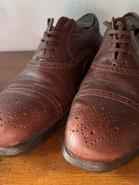 Florsheim Flexa Brown Pebbled Leather Cap Toe Brogue Oxfords Mens US 8